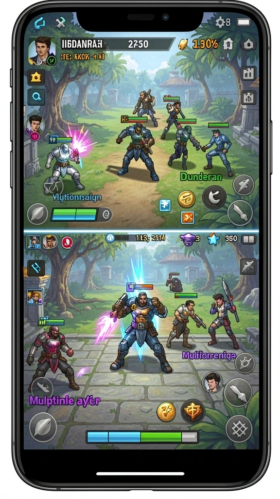Screenshot ini menunjukkan karakter unik yang dapat dimainkan.