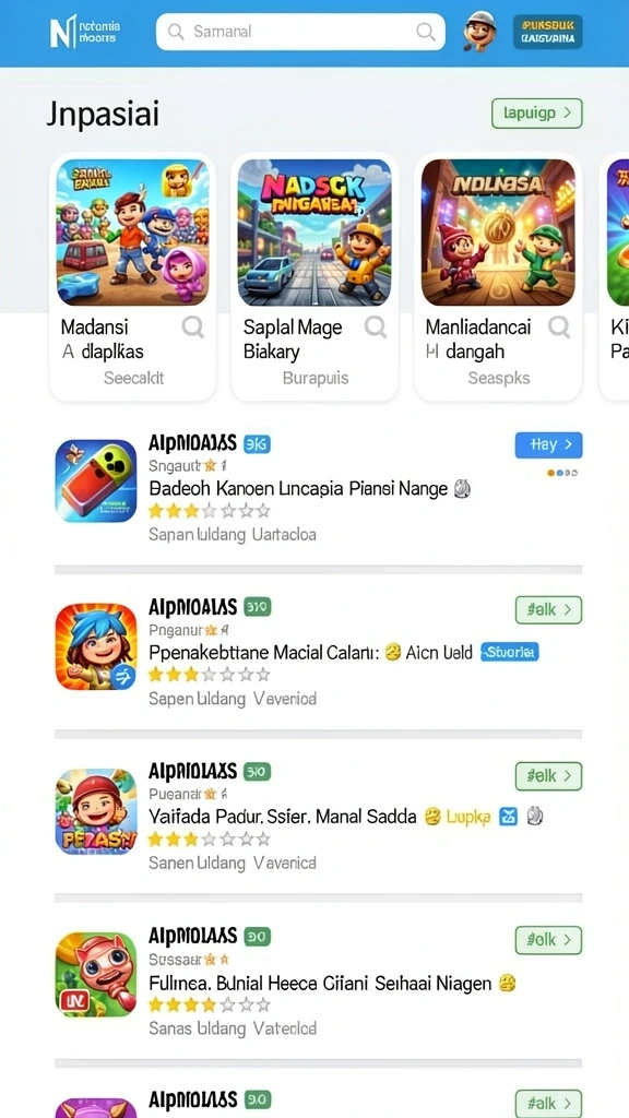Gaya grafis yang cerah dan menarik.