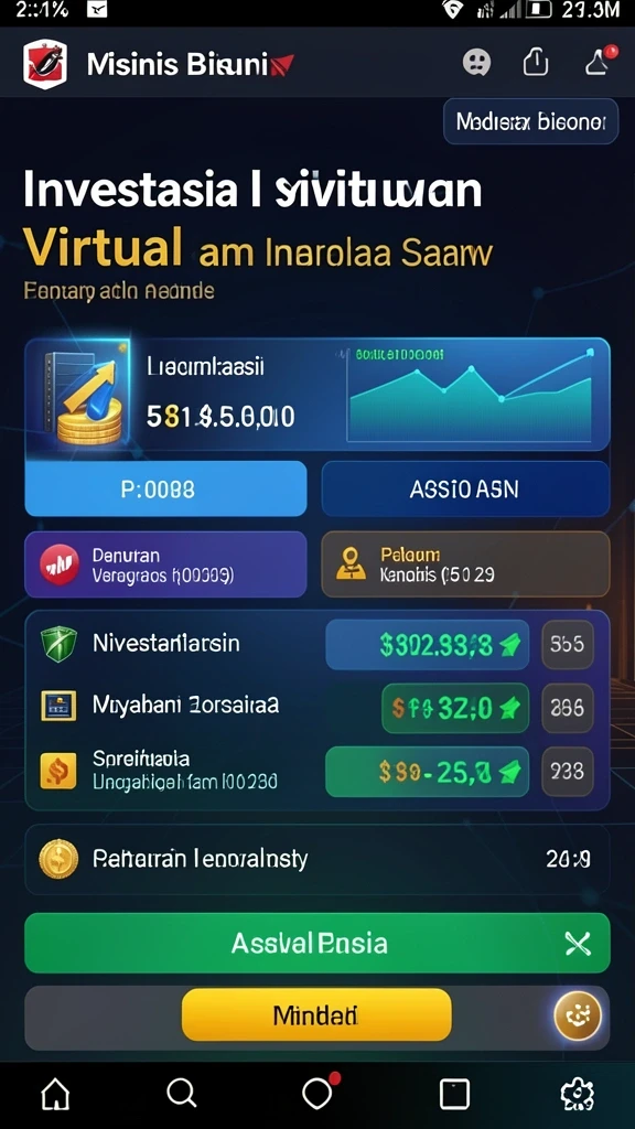 Screenshot menampilkan layar utama dengan berbagai pilihan taruhan.