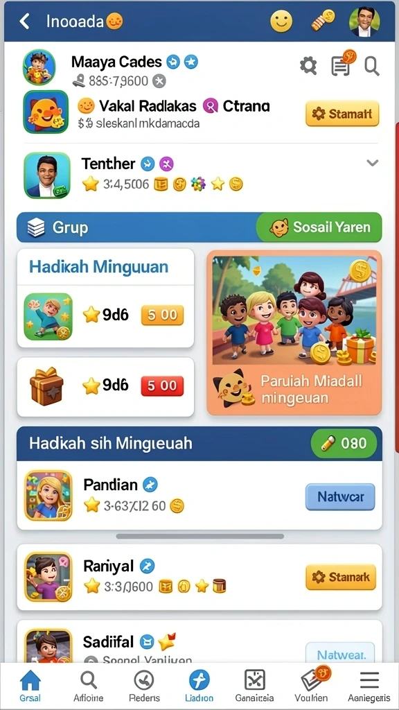 Tangkapan layar menunjukkan karakter utama dalam misi petualangan.