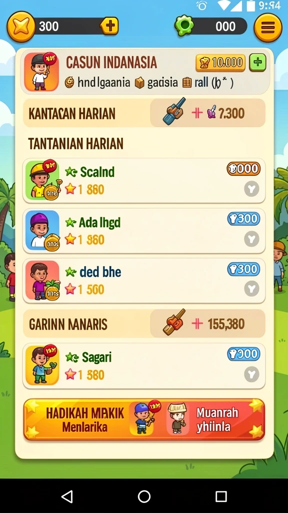 Leaderboard yang kompetitif dengan pemain lain.